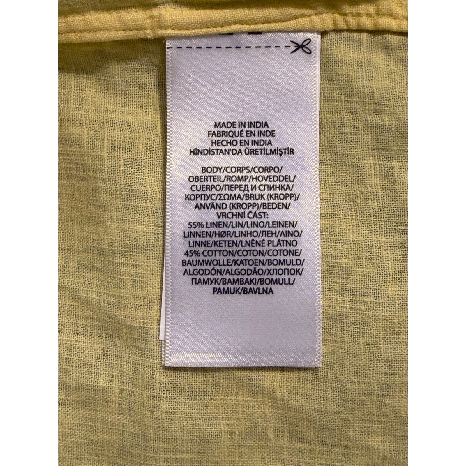 Polo Ralph Lauren Shirt Men's Small Classic Fit Short Slv Linen Blend Yellow