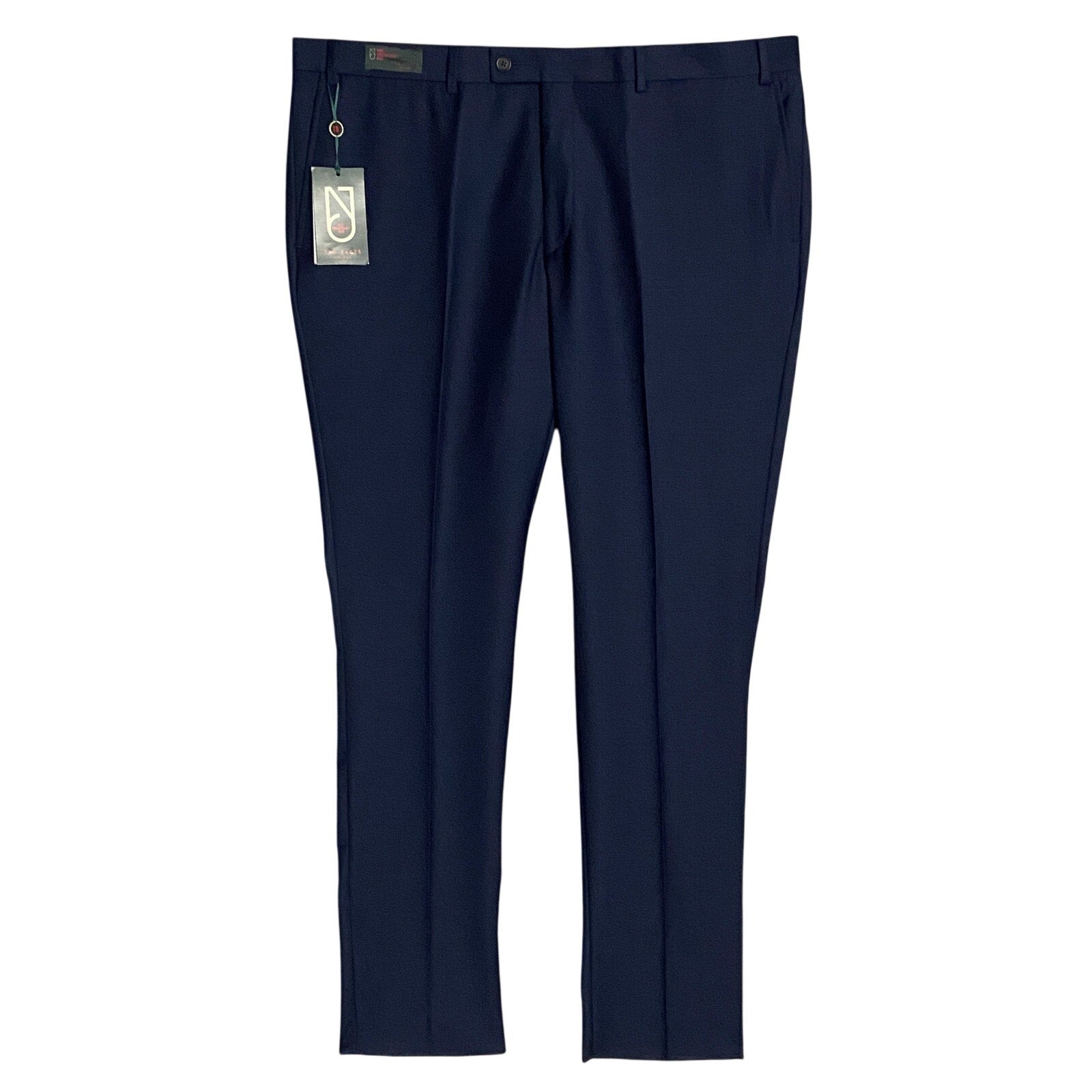 Ted Baker London Pant Men's 42R Wool Joey Dress Pant Solid Navy Blue Raw Hem
