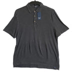 Faherty Polo Shirt Men's XL Reserve Short Sleeve Linen Washed Black