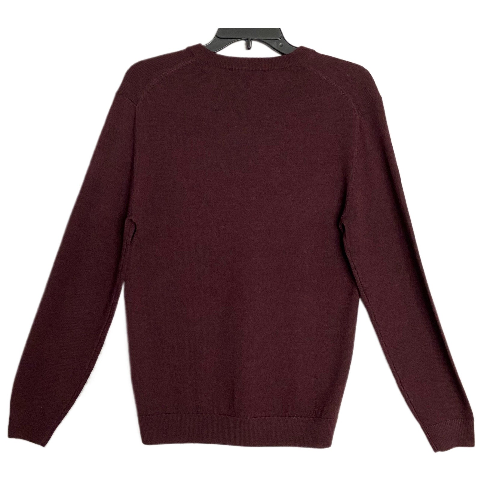 Hart Schaffner Marx Sweater Men's Small V-Neck Merino Wool Wine Heather