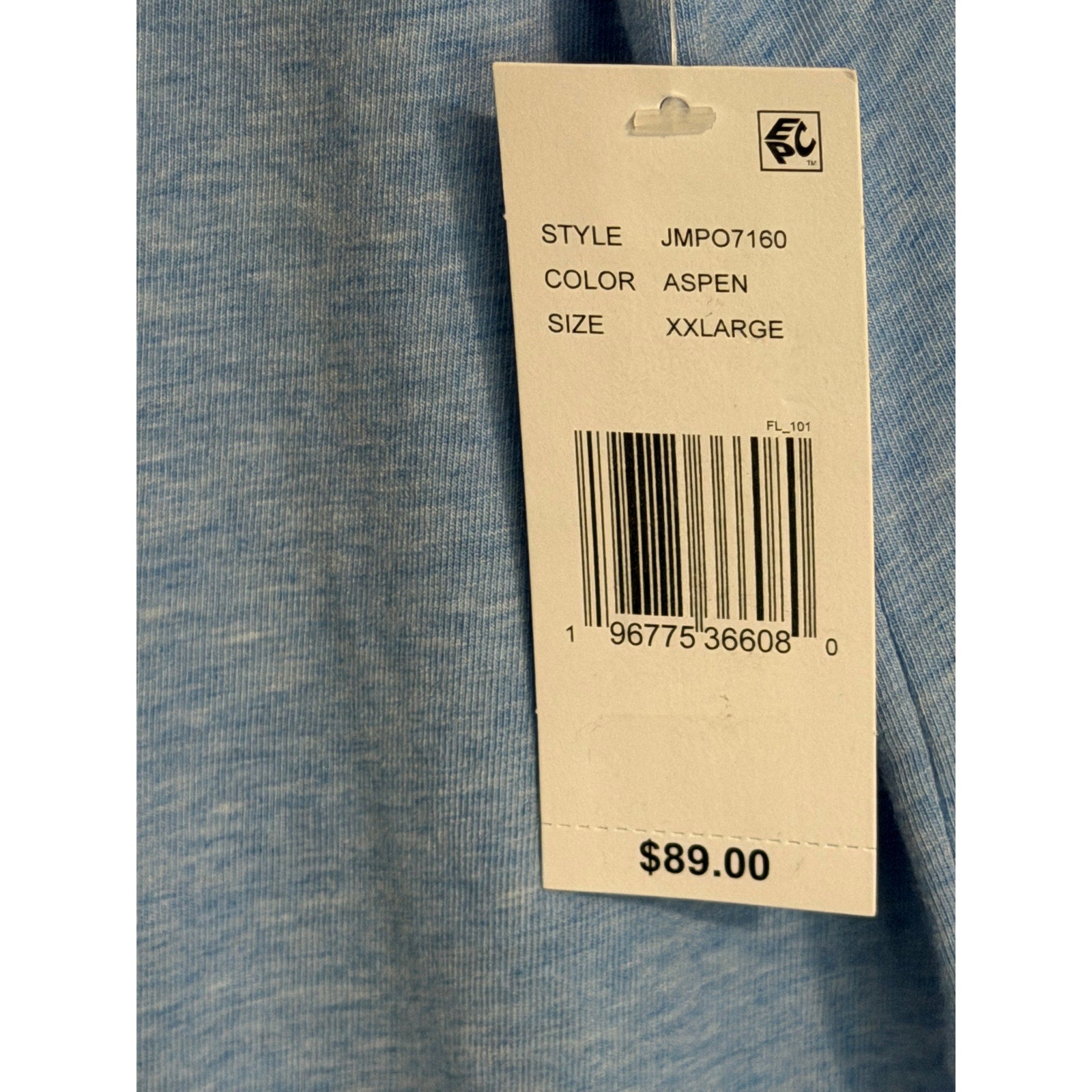 Johnnie-O Polo Shirt Men's XXL Short Sleeve Stretch Fabric Blue Heather