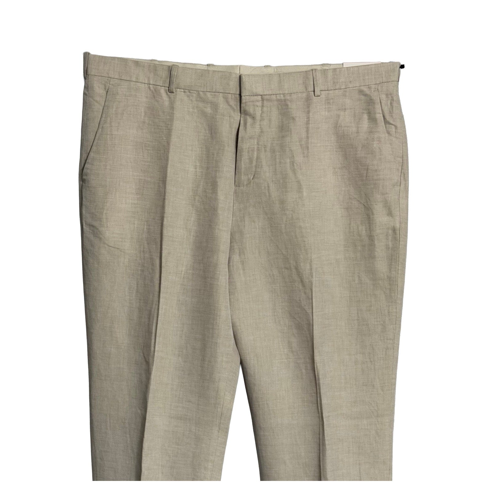 Perry Ellis Portfolio Pants Men's 40"x32" Modern Fit Linen Blend Beige