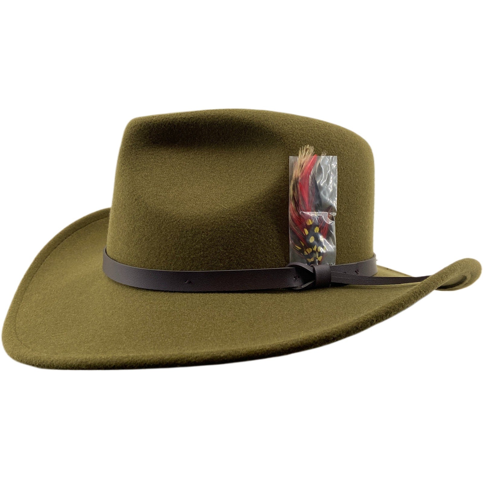 Daniel Cremieux 38 Blue Label Felt Outback Hat Olive