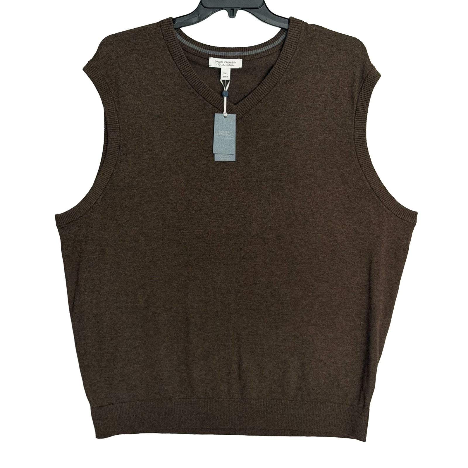 Daniel Cremieux Sweater Vest Men's XXL Supima Cotton Cashmere Blend Brown