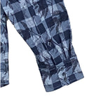 Daniel Cremiuex 38 Kyoto Men's Large Gingham Print Shirt Long Sleeve Blue