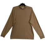 Daniel Cremieux Mock Neck Shirt Signature Solid Interlock Men's XL Brown