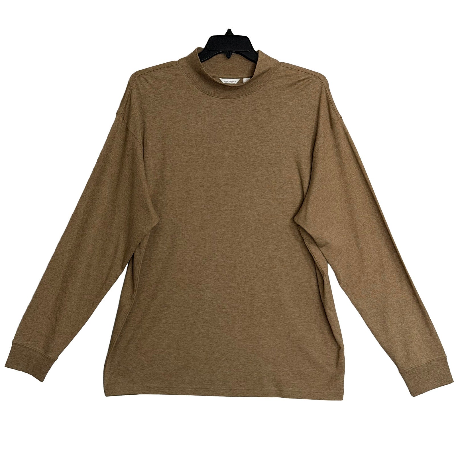 Daniel Cremieux Mock Neck Shirt Signature Solid Interlock Men's XL Brown