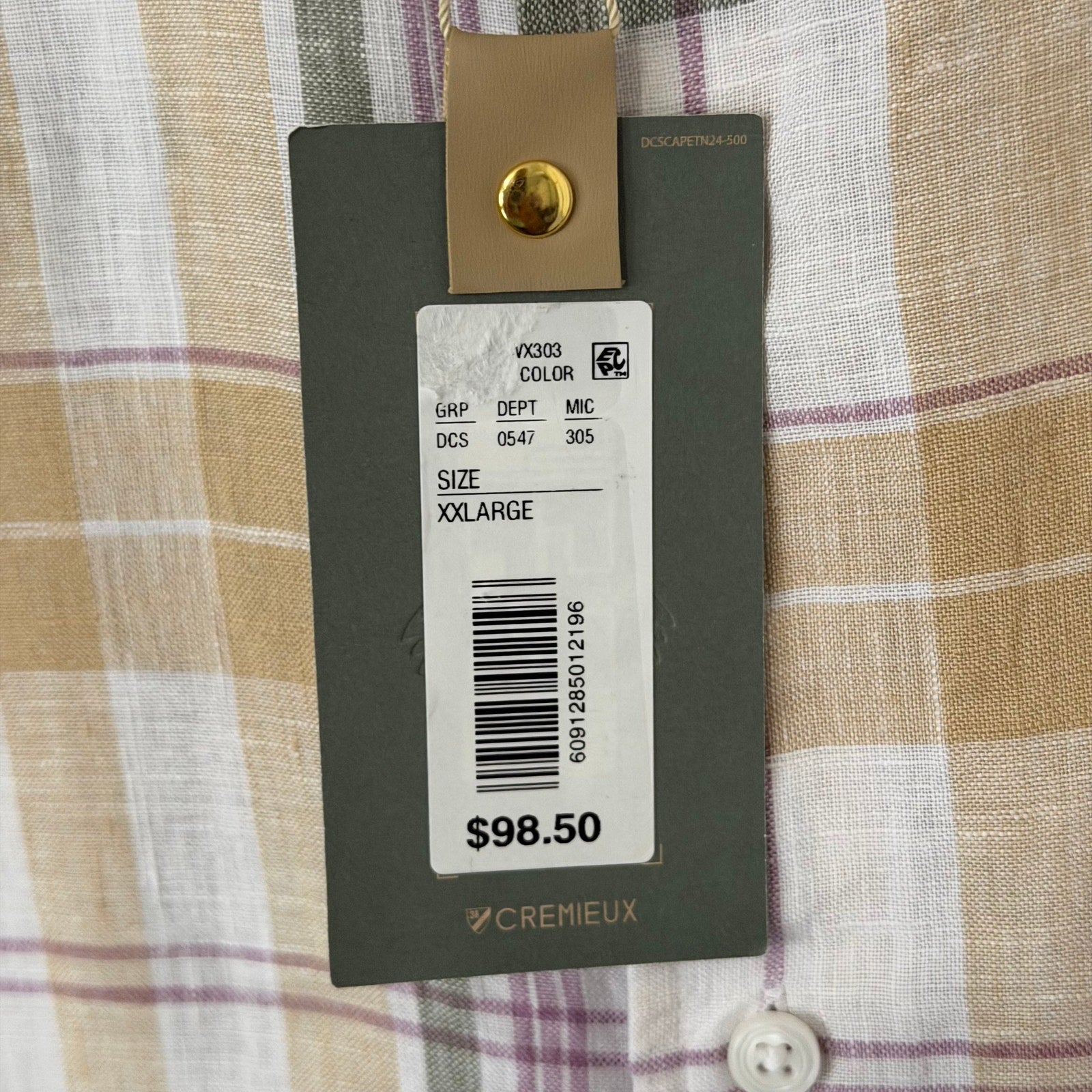 Daniel Cremieux Linen Shirt Men's XXL Cape Town Collection Multicolor Plaid