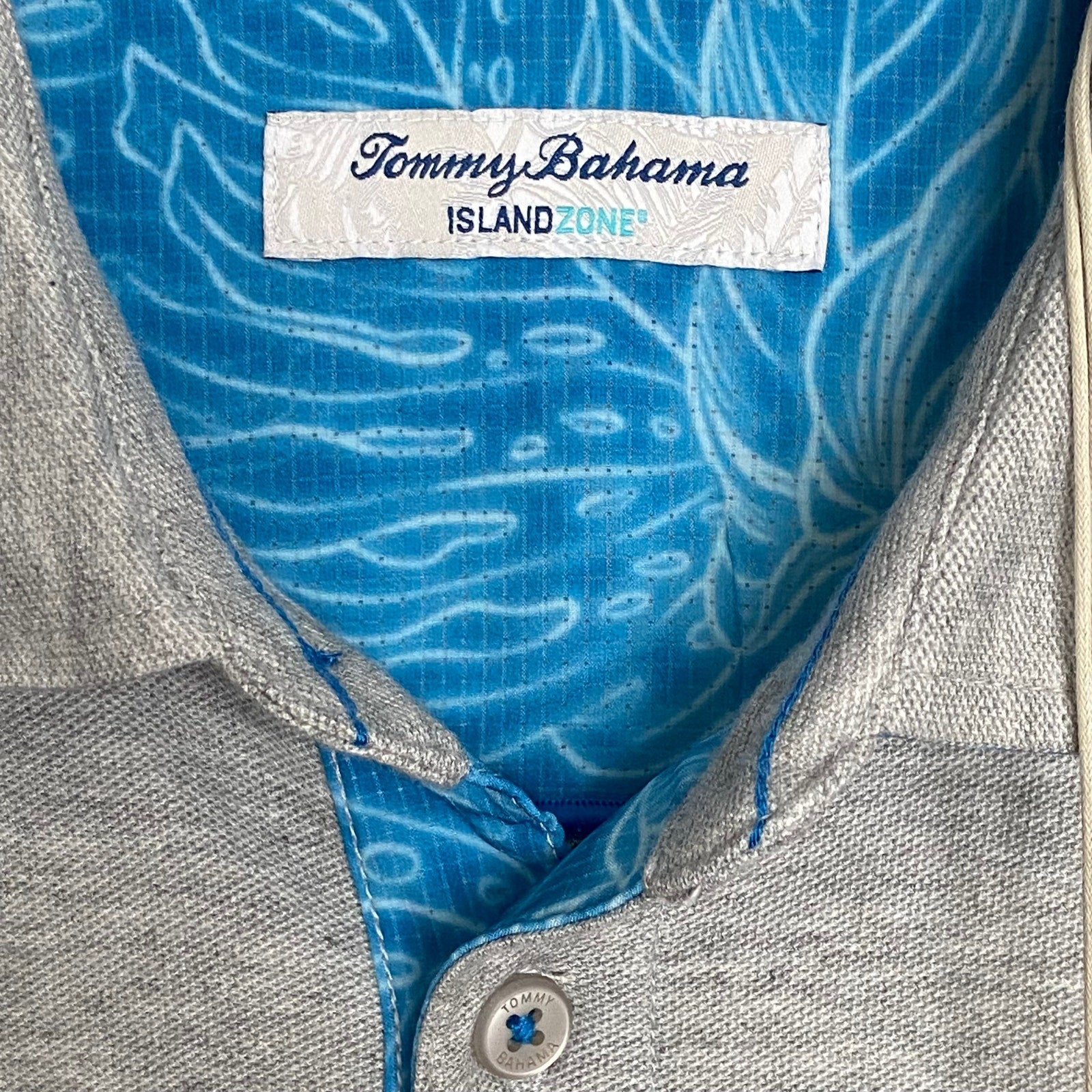 Tommy Bahama Polo Shirt Men's XL Island Zone Pima Cotton Gray Heather