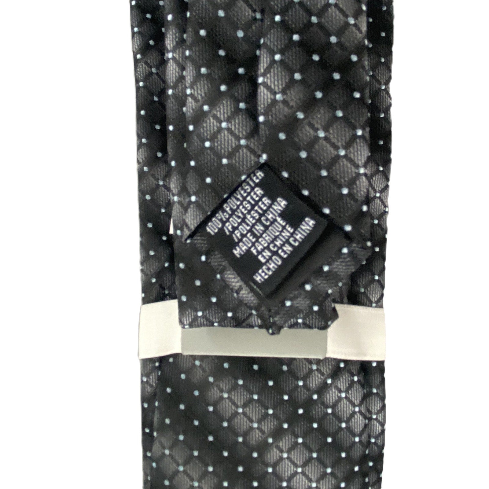 Perry Ellis Portfolio Necktie 3" Black & Gray Weaver Dot Standard Length