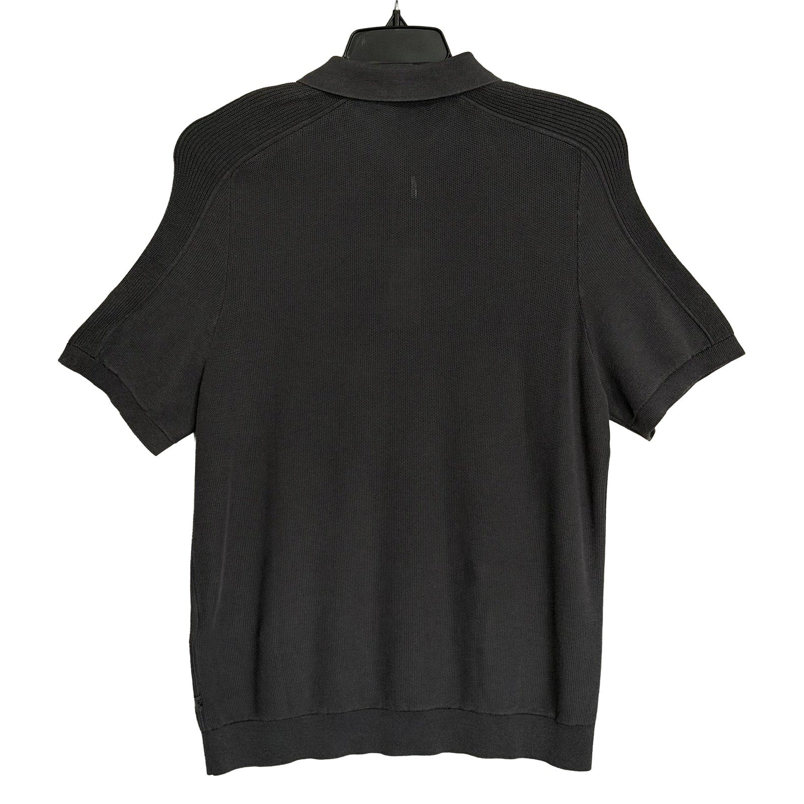Michael Kors Polo Shirt Men's Large Short Sleeve Knit Cotton Black