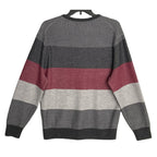 Daniel Cremieux Pullover Sweater Men's XL Fine Merino Wool Gray Burgundy