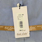 Roundtree & Yorke Shirt Men's 14.5 32 Slim Fit Cotton Pinpoint Blue Check