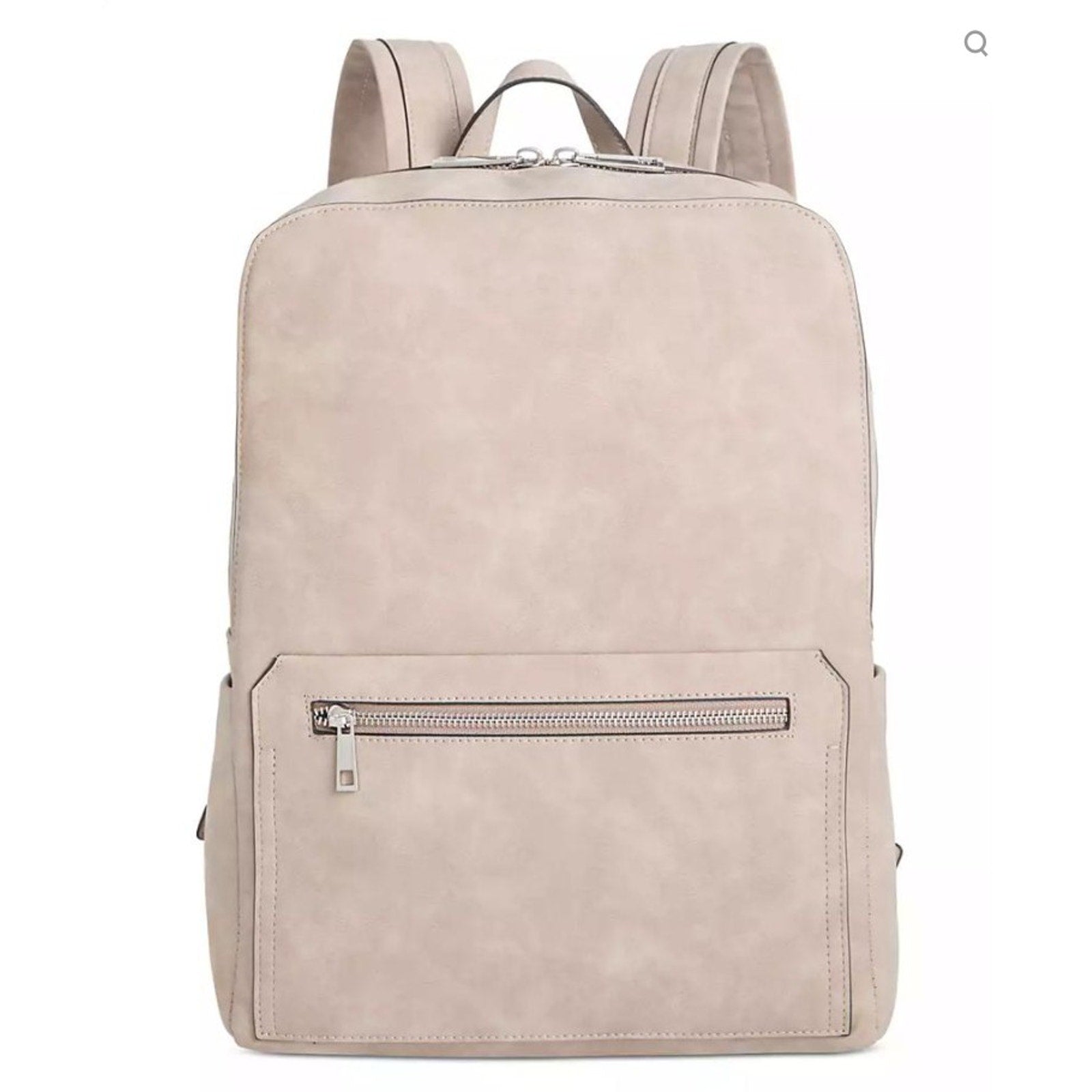 Alfani School College Backpack Adjustable Backstrap Zip Closure Medium Beige