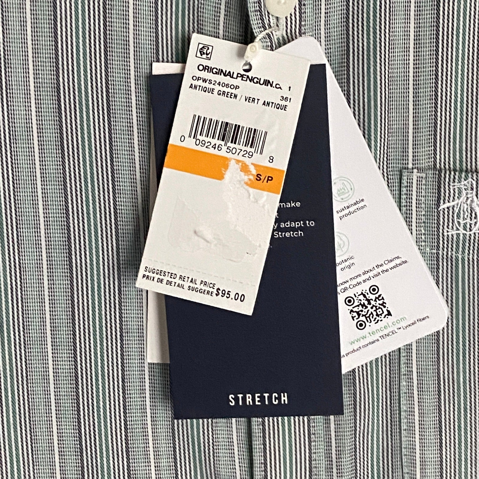 Original Penguin Shirt Men's Small Button-Down Shirt Multicolor Stripe