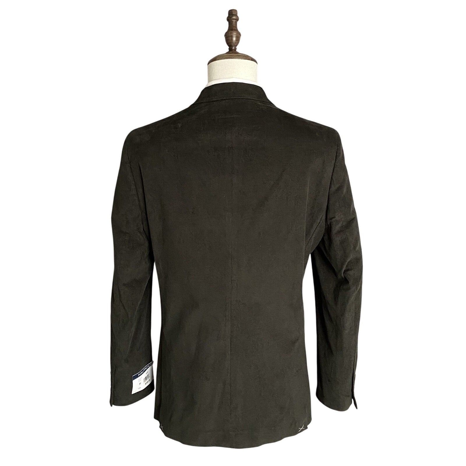 Nautica Sport Coat Men's 42 Long Corduroy Modern Fit Stretch Dark Olive