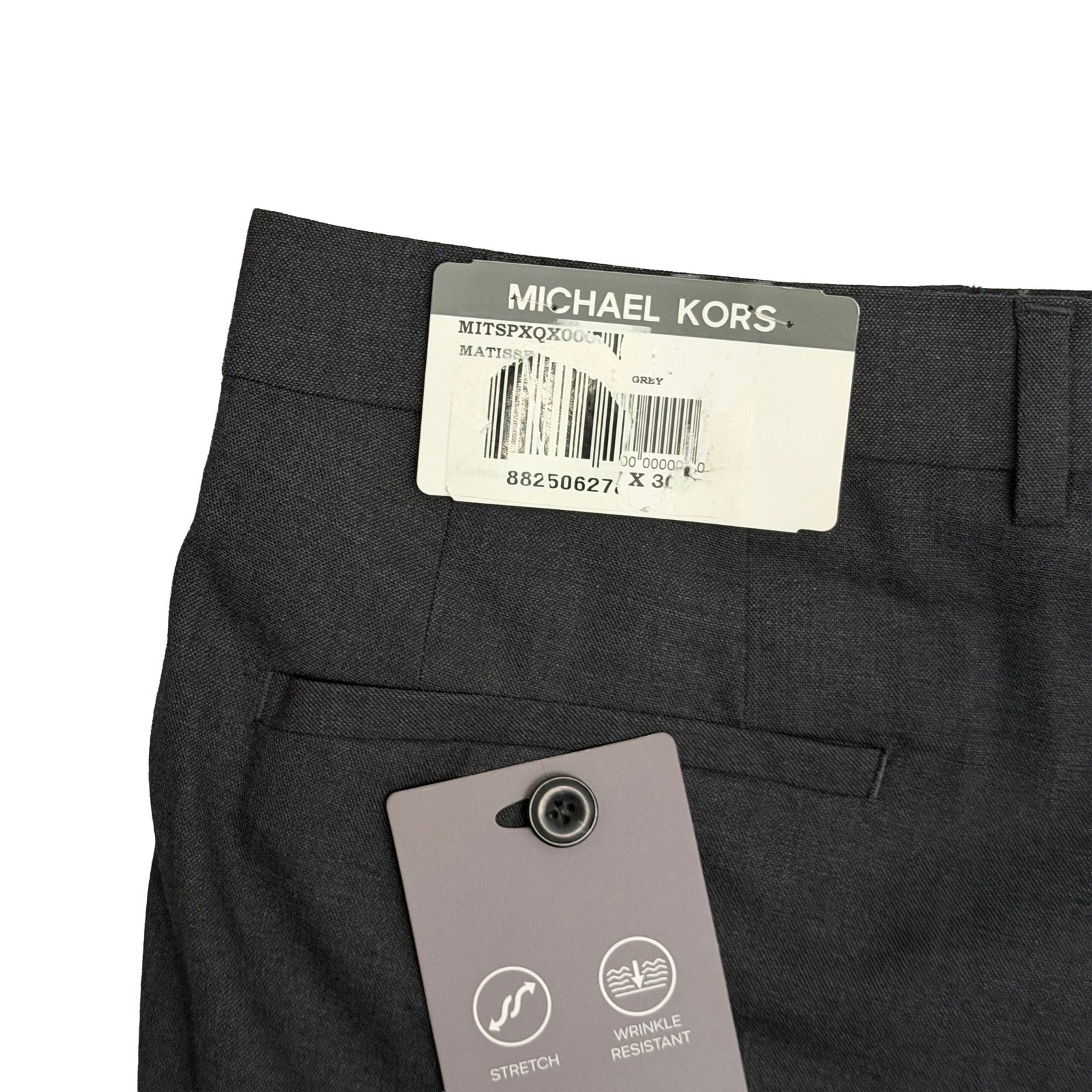 Michael Kors Dress Pants Men's 36"x30" Classic Fit Stretch Charcoal Grey