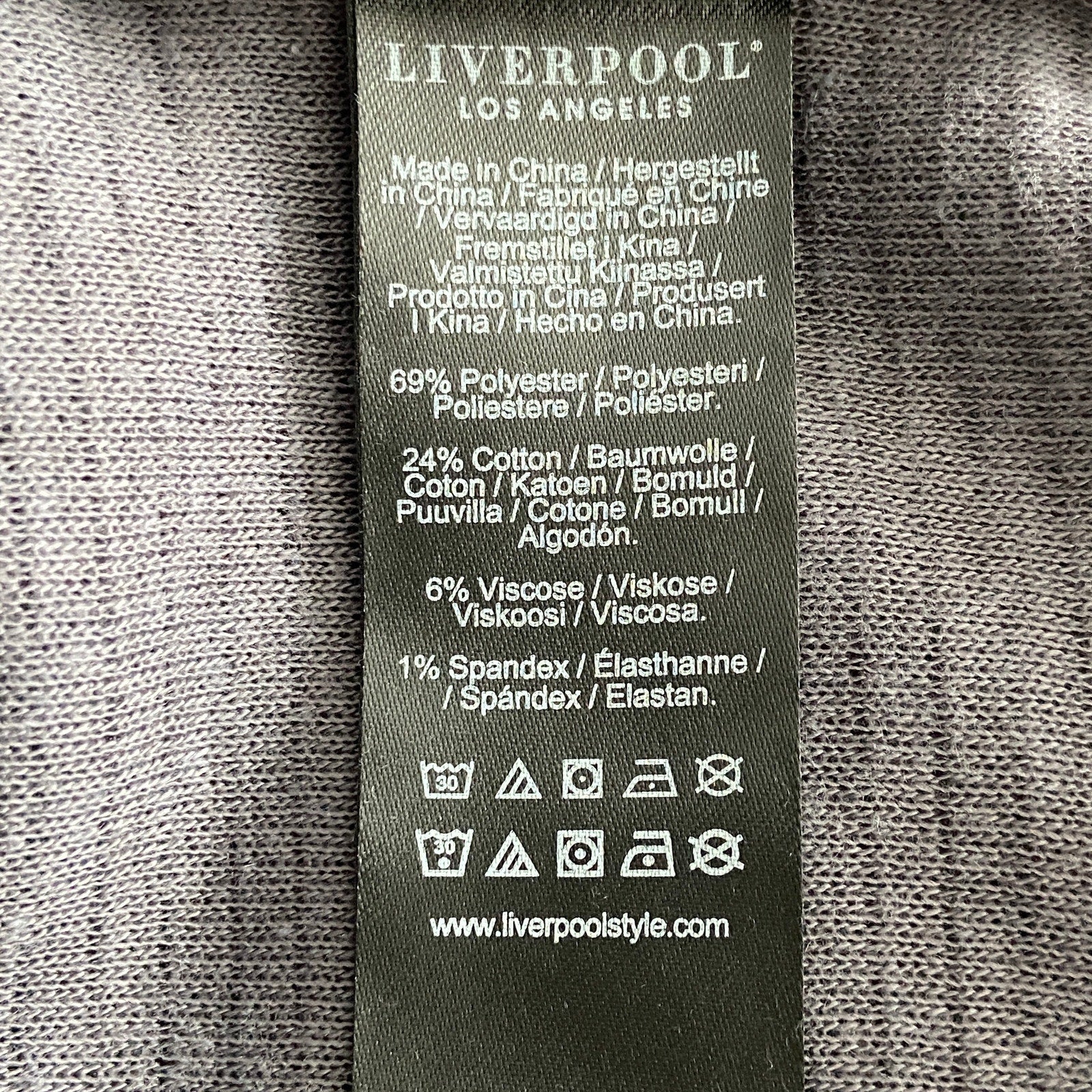 Liverpool Los Angeles Men's Small Crew Neck Long Sleeve T-Shirt Grey