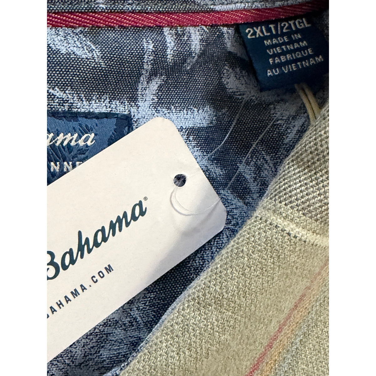Tommy Bahama Shirt Men's 2XLT Big & Tall Canyon Beach Flannel Grey Plaid