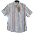 Faherty Shirt Men's Medium Breeze Shirt Short Slv Linen Multicolor Stripe