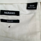 Murano Dress Pants Men's 32x34 Alex Slim Fit Flat Front Solid Cream