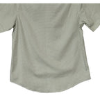 Quieti Casual Shirt Men's Large Short Sleeve Button-Down Cotton Green Check