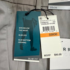 Perry Ellis Pant Men's 33"x30" Slim Fit Chino Stretch Fabric Chiseled Stone
