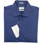 Lucky Brand Men's 15-15.5 34/35 Slim Fit Dress Shirt Blue Geo Print Stretch