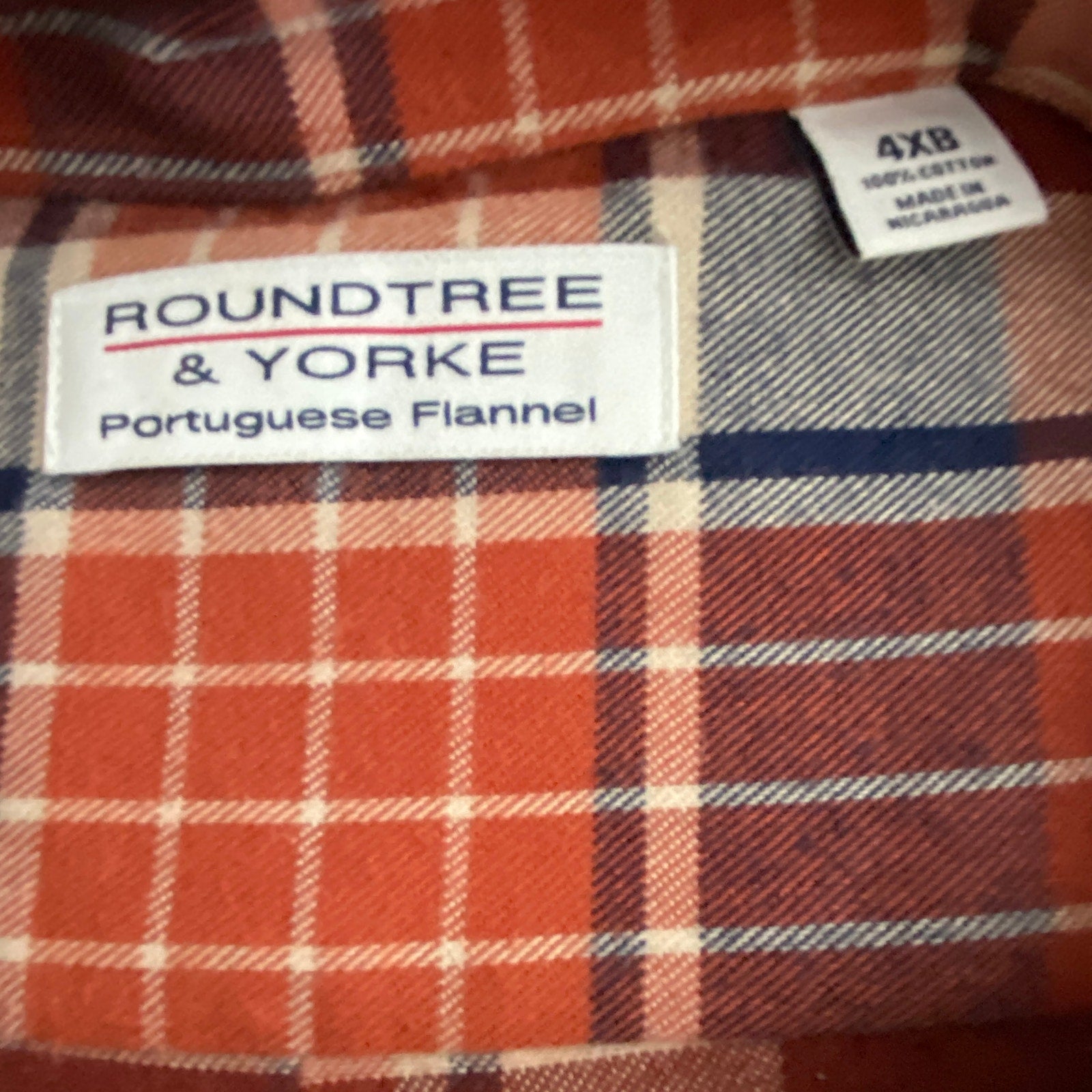 Roundtree & Yorke Big & Tall Men's 4XB Portuguese Flannel Button-Down Shirt