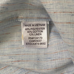Johnston & Murphy Shirt Men's Small Button-Up Shirt Linen Blend Blue Stripes