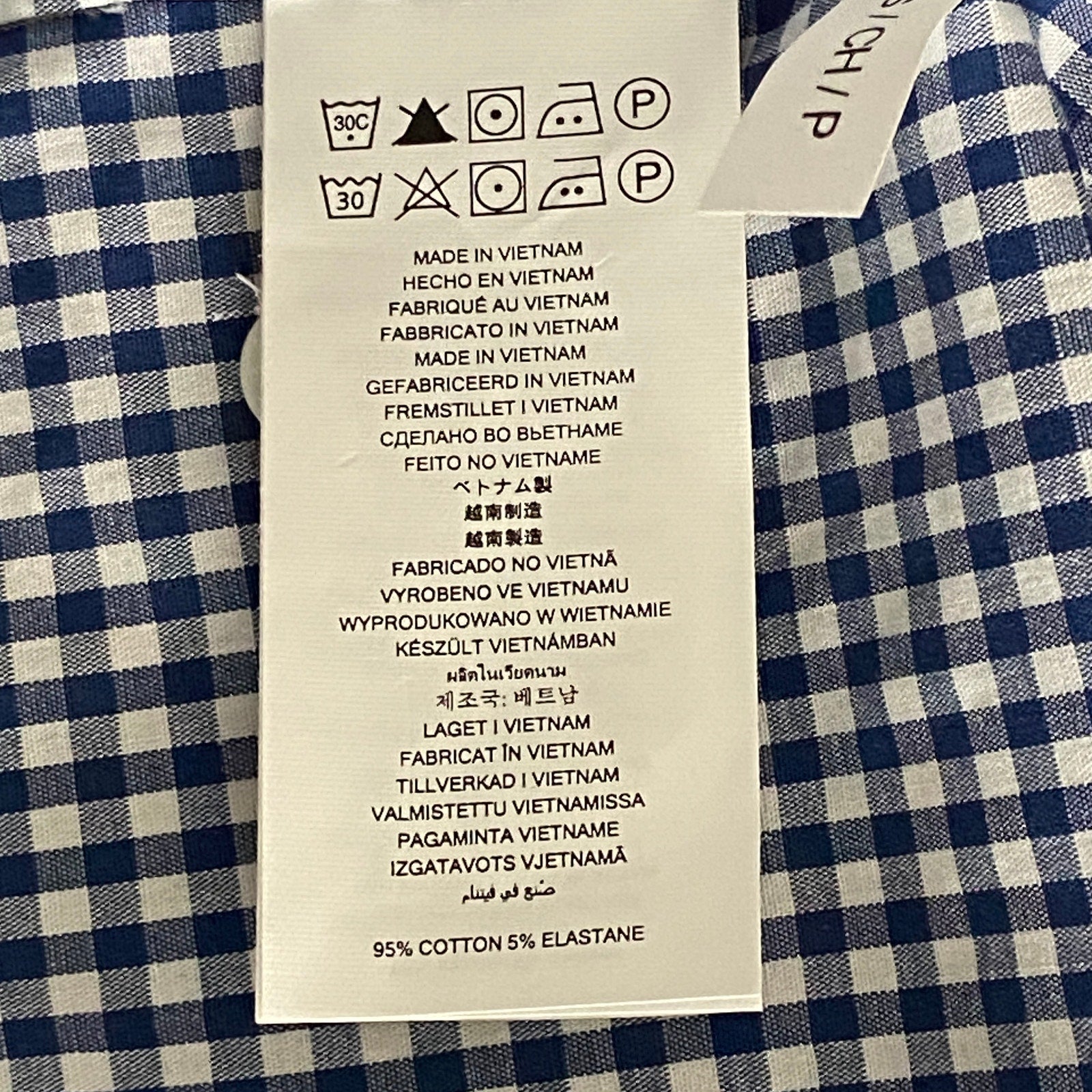 Michael Kors Men's Small Slim Fit Short Sleeve Polo Shirt Blue Gingham