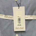 Roundtree & Yorke Shirt Big & Tall Men's 20 36/37 Blue Check Dress Shirt