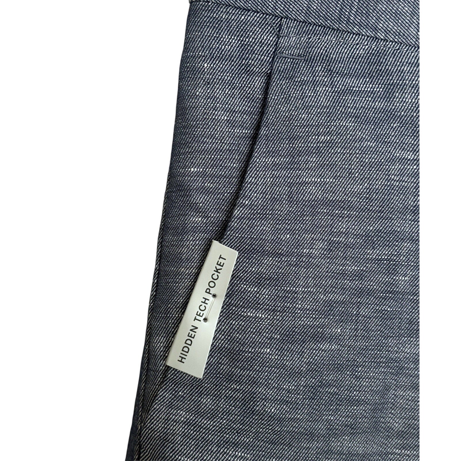 Perry Ellis Portfolio Pants Men's 42"x30" Modern Fit Linen Blend Blueprint