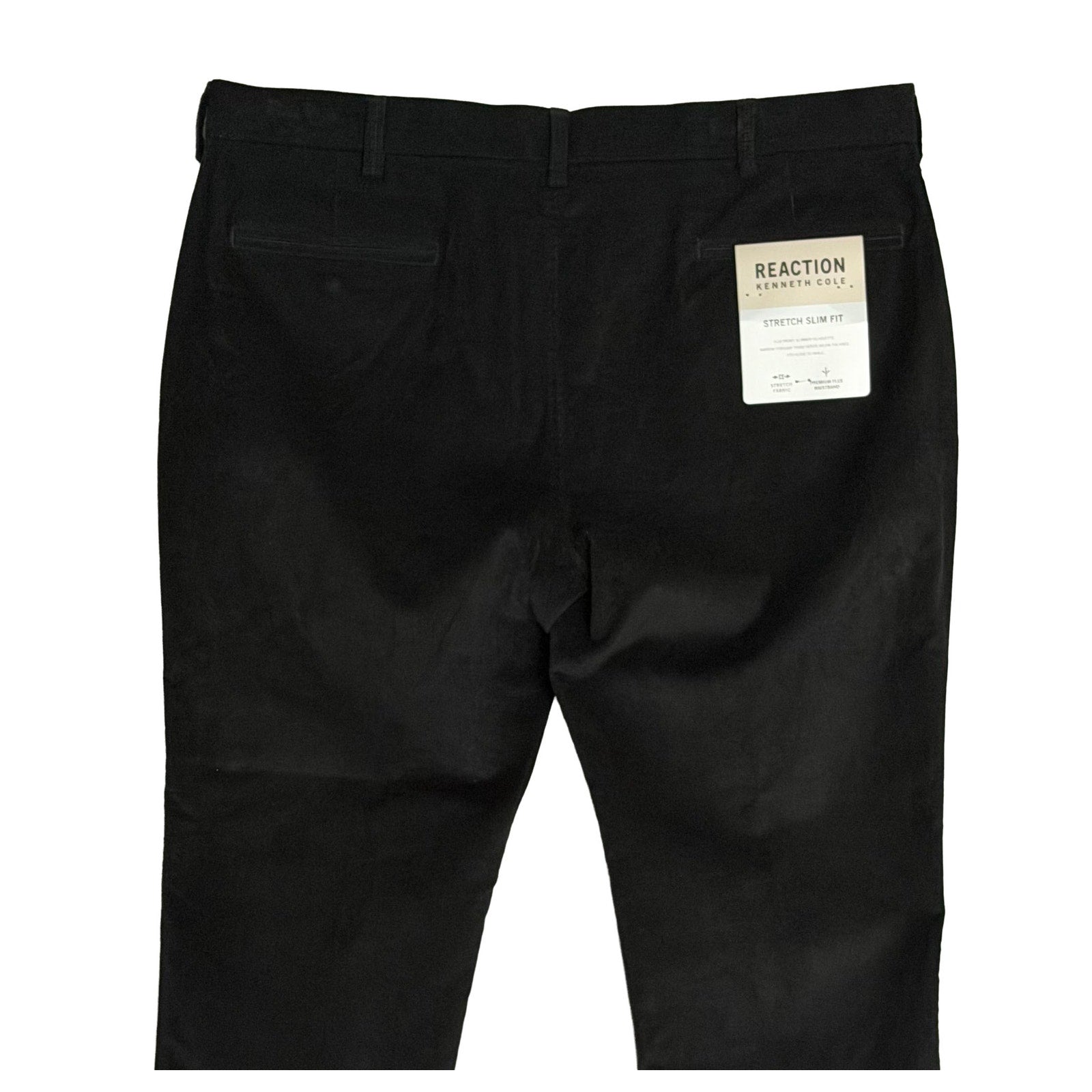 Kenneth Cole Reaction Men's 38"x30" Pants Slim Fit Stretch Corduroy Black