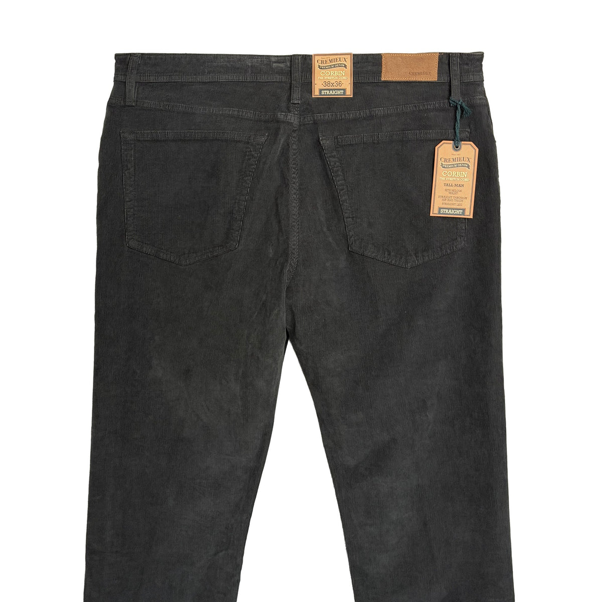 Daniel Cremieux Corduroy Pants Men's 38"x36" Straight Fit Stretch Charcoal