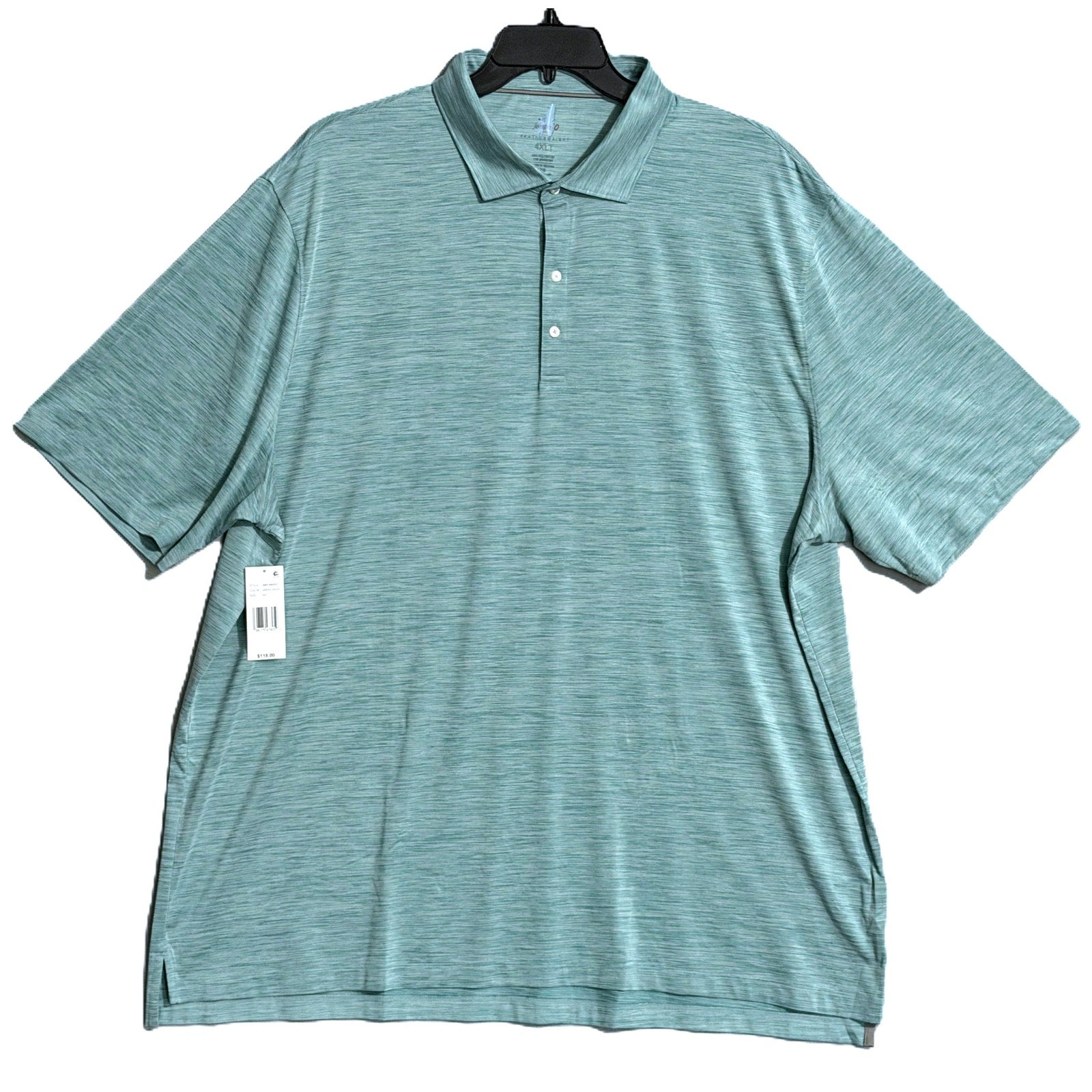 Johnnie-O Polo Shirt Men's 4XLT Big & Tall Short Sleeve Stretch Blue Stripe