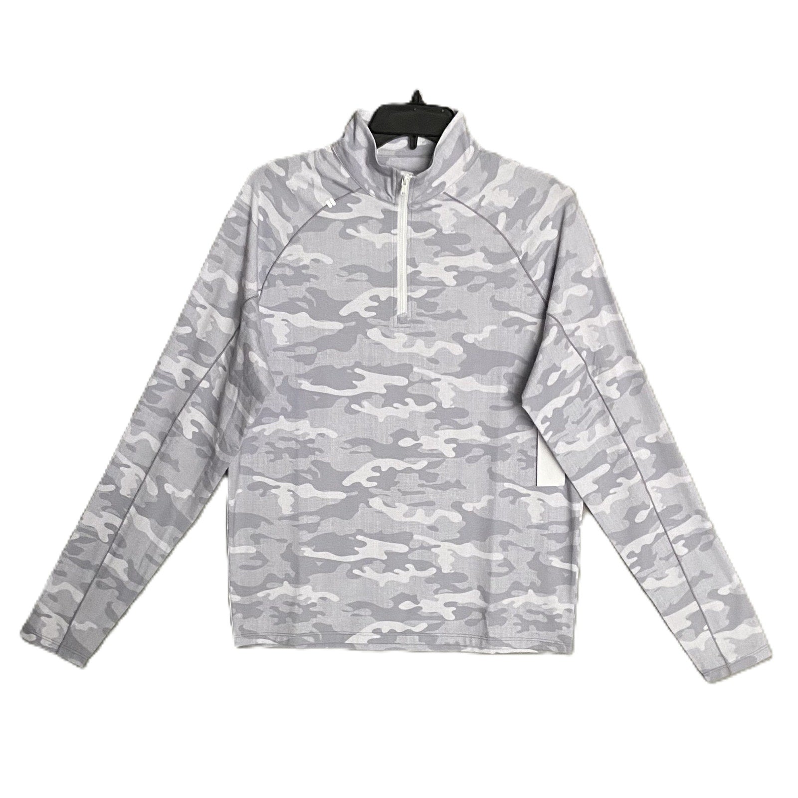 Johnnie-O 1/4 Zip Pullover Men's Small Lightweight Stretch Fabric Gray Camo