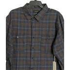 AG Los Angeles Wayne Long Sleeve Work Shirt Men's XXL Relaxed Fit Navy Plaid