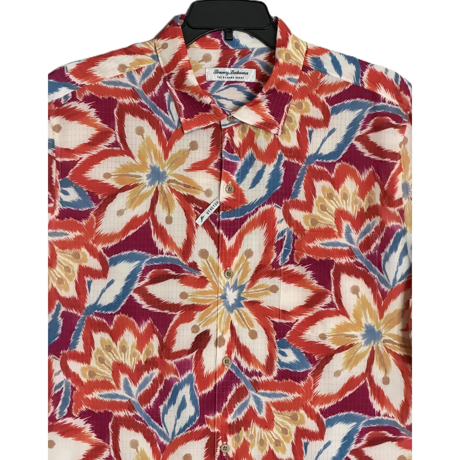 Tommy Bahama Shirt Men's XL Short Sleeve Bahama Coast Flora Fusion Gem Berry