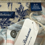 Tommy Bahama Shirt Men's Small Castelo Baja Linen Multicolor Stripe Hooded