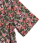 Rowm Men's Shirt Medium Casual Short Sleeve Pockets Pink Gray Floral UPF 30+