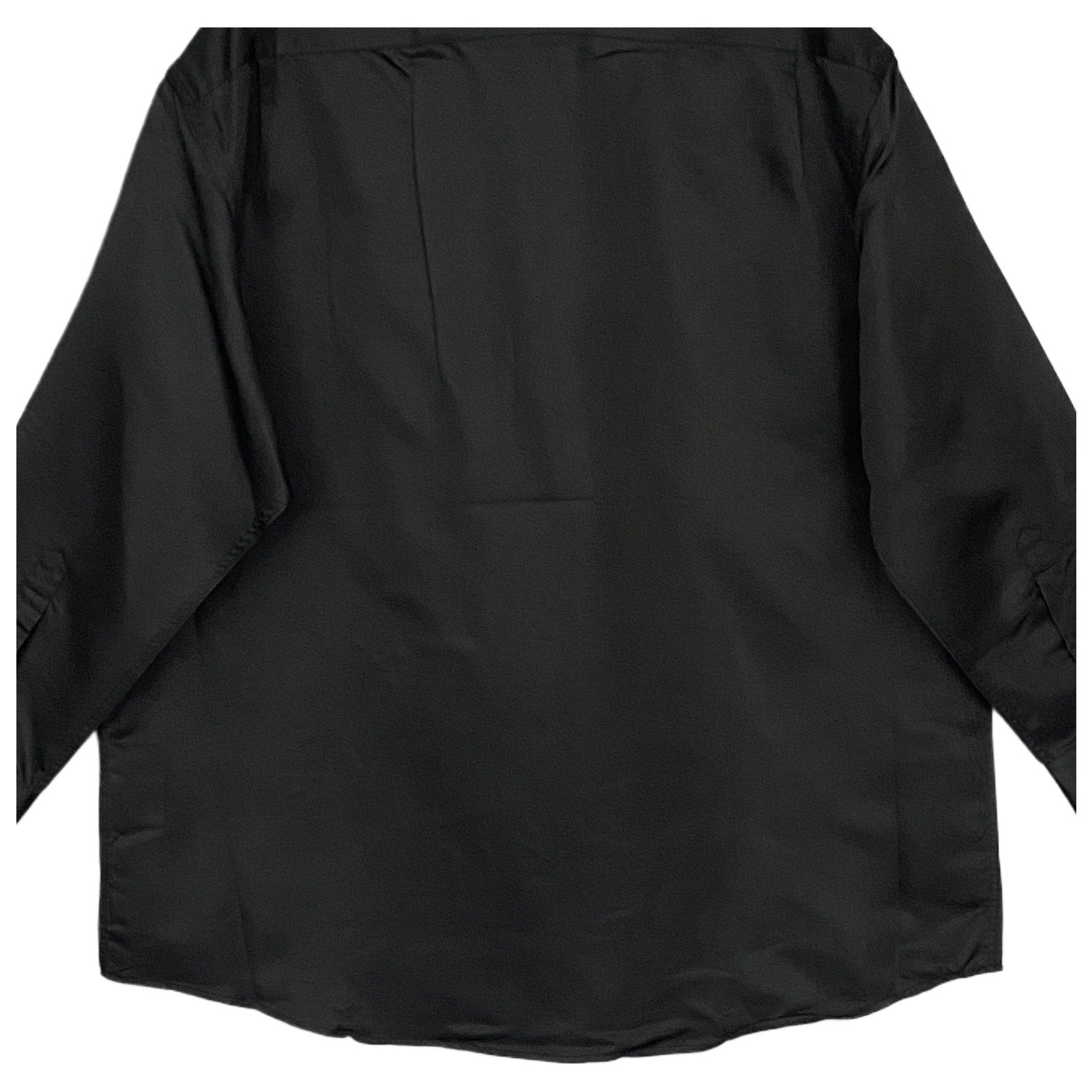 Geoffrey Beene Men's XL 17-17.5 32/33 Satin Stretch Dress Shirt Solid Black