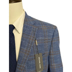 Michael Kors Men's 44R Classic Fit Sport Coat Stretch Blue Rust