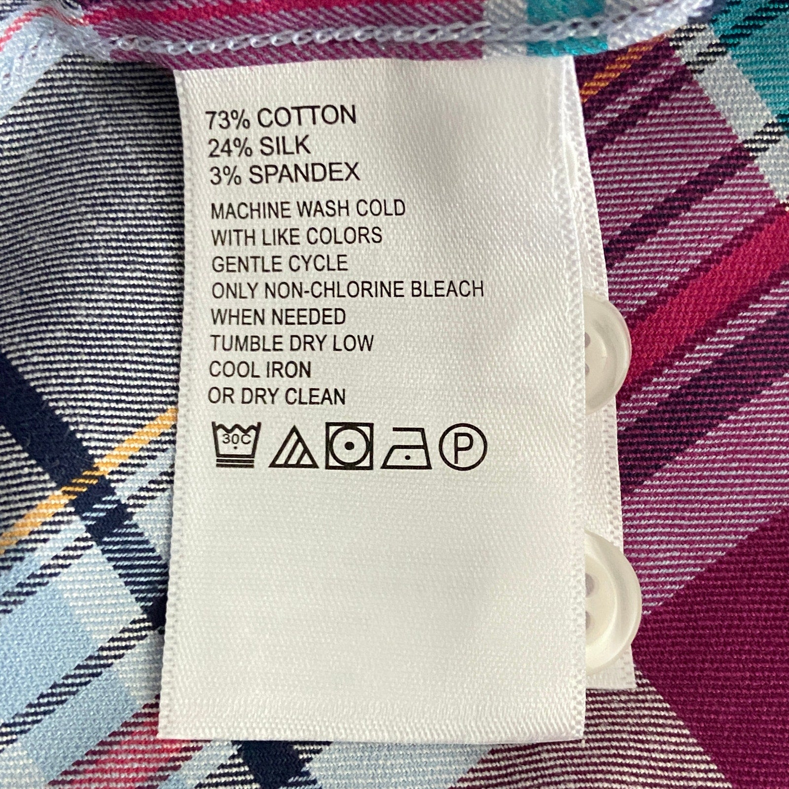 Tommy Bahama Men's Medium "Lazlo Cheers Check" Shirt Silk Blend Stretch