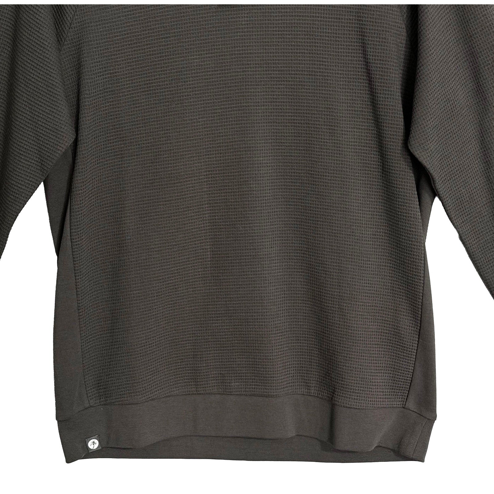 BFD Malibu Hoodie Men's Small Waffle Thermal Long Sleeve Hoodie Carbon