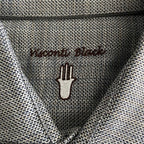 Visconti Black Men's XL Organic Cotton Long Sleeve Button Up Shirt Charcoal