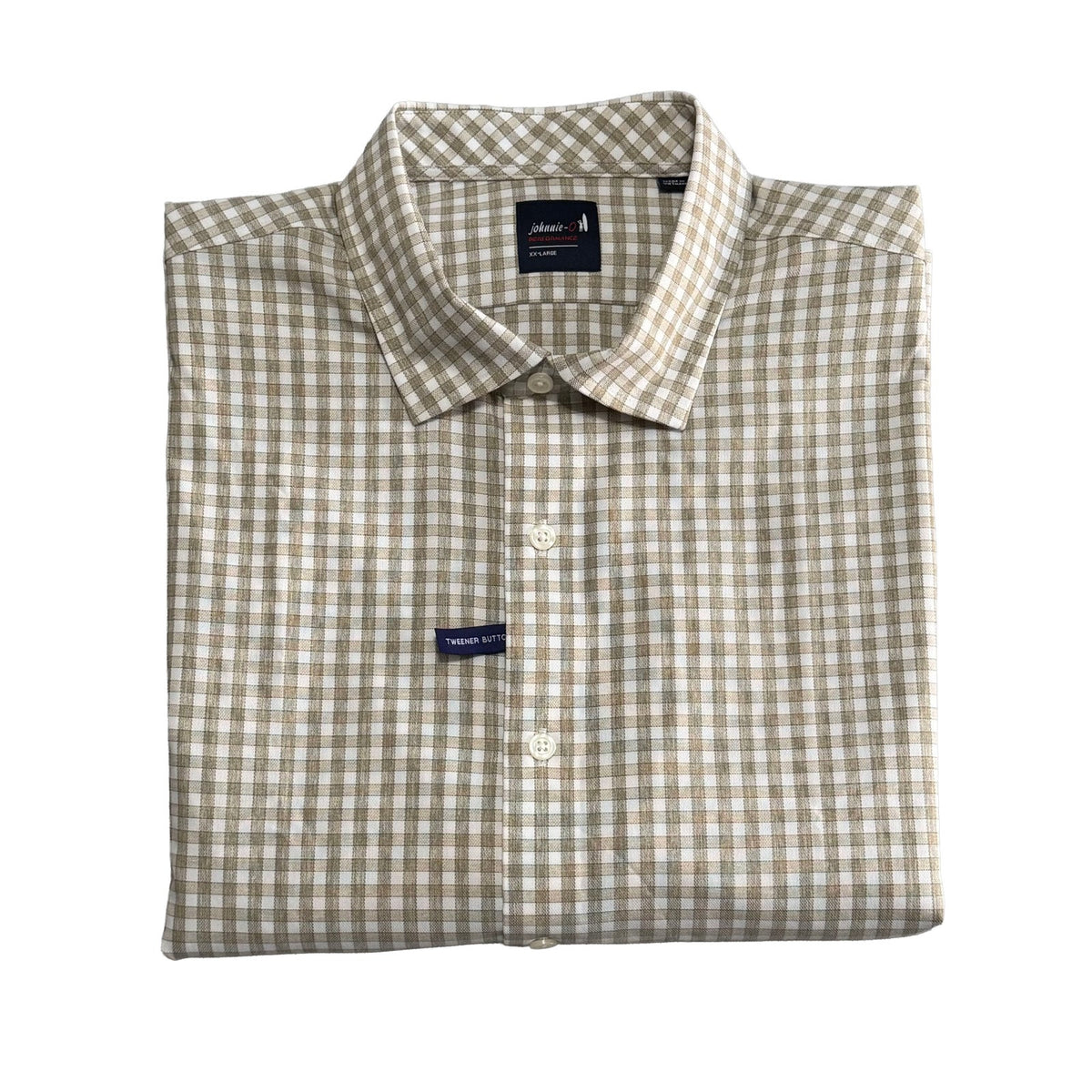 Johnnie-O Westwood Performance Shirt Men's XXL Button-Down Hazlenut Check