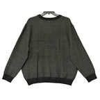 Perry Ellis Sweater Men's 2X Big & Tall Yarn Herringbone Crew Neck Black