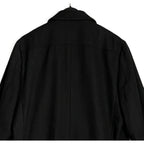 Nautica Men's 44 Long Overcoat Double-Breasted Wool Blend Lined Solid Black