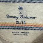 Tommy Bahama Henley Men's XL Short Sleeve "Soleil Stripe Henley" Coconut